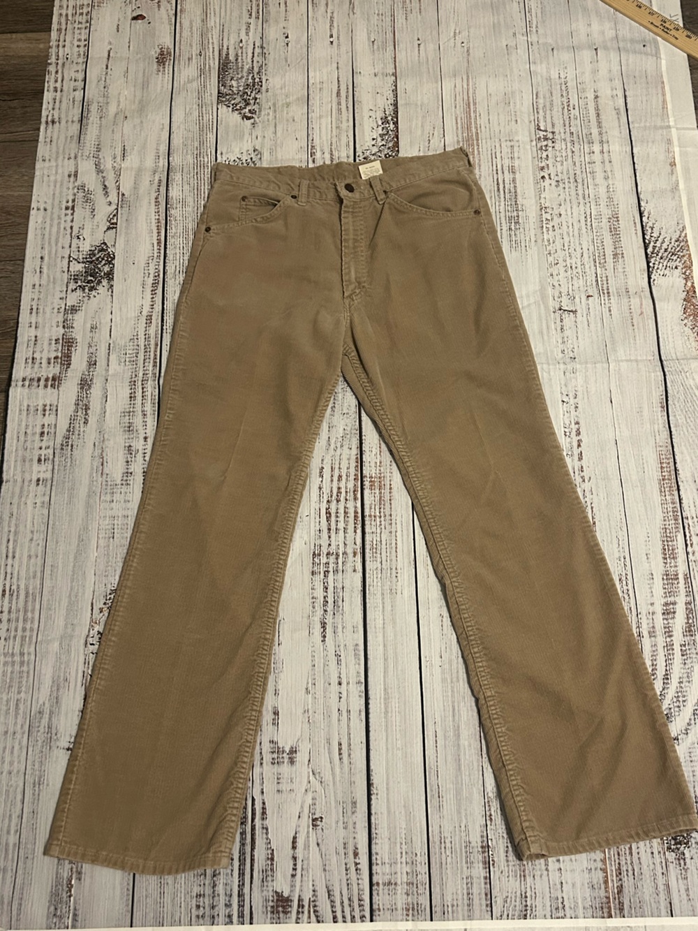 Vintage Sears Roebuck Tan Corduroy Pants 34x32 Made in USA Cords Retro